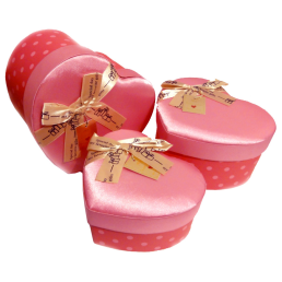 Коробка "Сердце" с мягким верхом средняя розовая