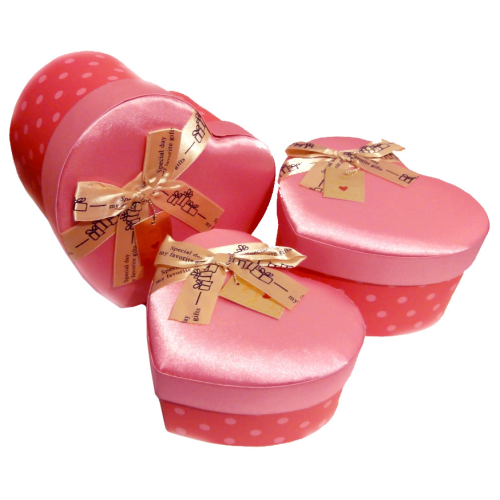 Коробка Сердце с мягким верхом малая розовая