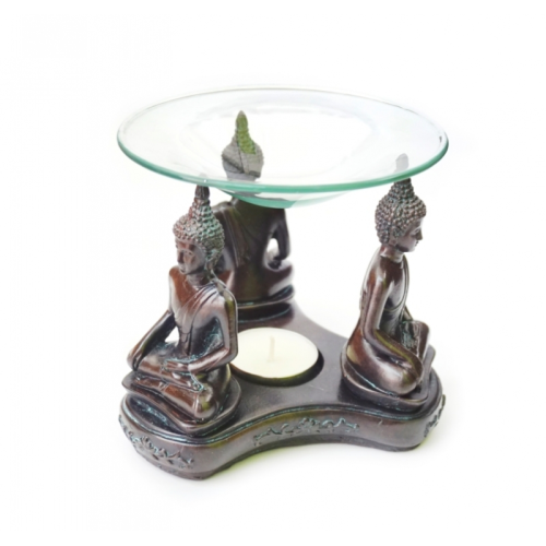 Аромалампа Три Будди полистоун із скляною чашею