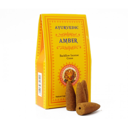 Ayurvedic BACK FLOW CONES AMBER Конуси Амбер 10 конусів у пачці