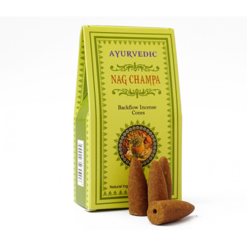 Ayurvedic BACK FLOW CONES NAG CHAMPA Конуси Наг чампа 10 конусів у пачці