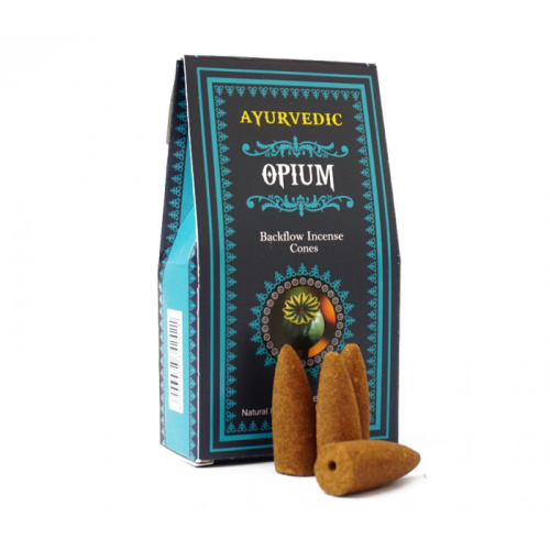 Ayurvedic BACK FLOW CONES OPIUM Конуси Опіум 10 конусів у пачці