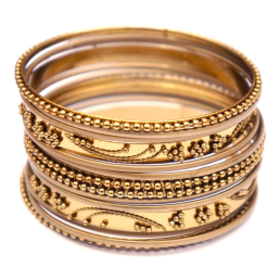 Комплект из 14 браслетов кольцо желтый