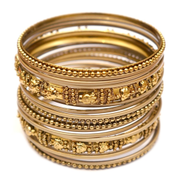 Комплект из 18 браслетов кольцо желтый