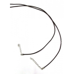 Шнурок "Кожа" коричневый с застёжкой для кулона L = 40 см. V557 1 шт