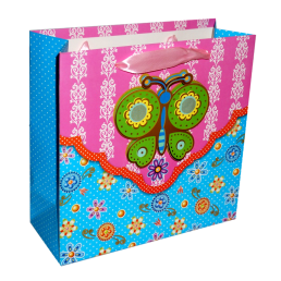 Пакет подарочный "Бабочка" Голубой + Розовый