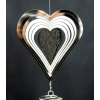Підвісний декор Фэн-Шуй Спіраль Серце скляна куля білий метал 40см