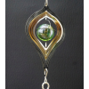 Підвісний декор Фэн-Шуй Спіраль Крапля скляна зелена куля білий метал