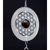 Підвісний декор Фэн-Шуй Спіраль Меркаба скляна червона куля білий метал