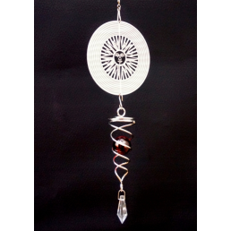 Підвісний декор Фэн-Шуй Спіраль Сонце скляна червона куля білий метал
