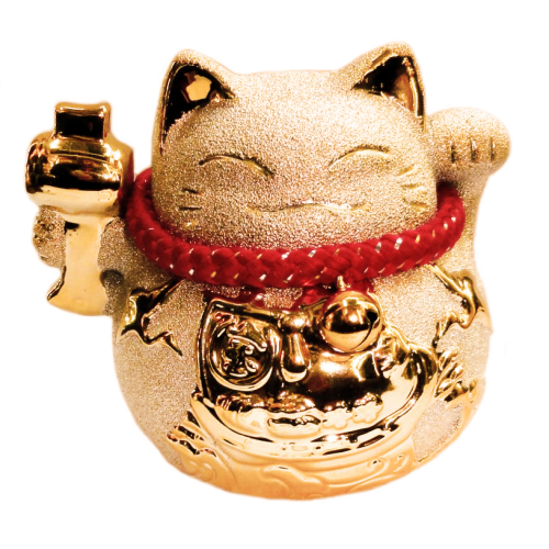 Щасливий кіт - скарбничка Манеки Неко в золоті №2