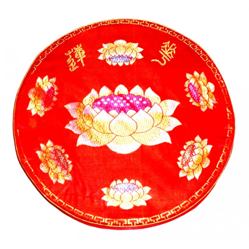 Подушка для медитации с поролоном малая красная Лотос