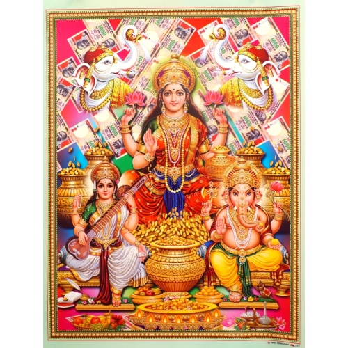Постер Индийские боги Сарасвати Лакшми Ганеш AAP 075