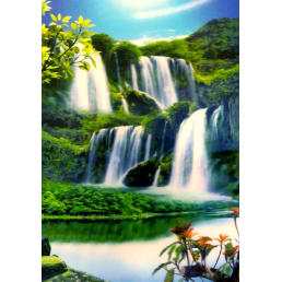 Постер голографический №37 Водопад + горы
