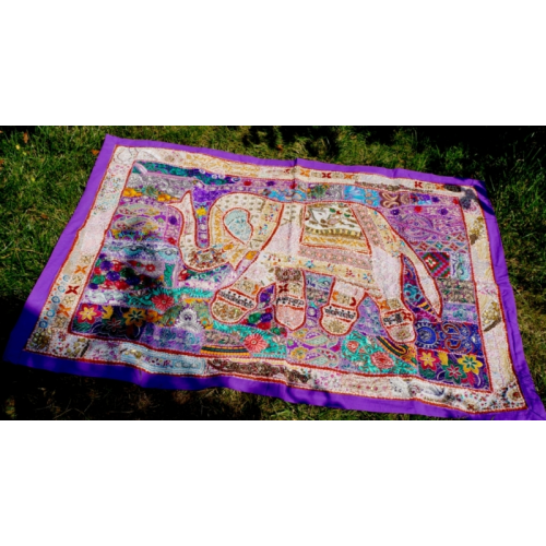 Настенный ковёр Вышивка Слон Фиолетовый