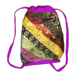Сумка-рюкзак хб Индия Фиолетовая