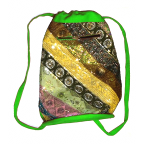 Сумка-рюкзак хб Індія Зелена