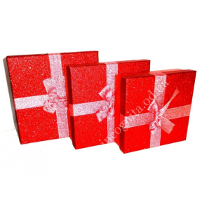 Три подарочных коробки Блестящие Красный