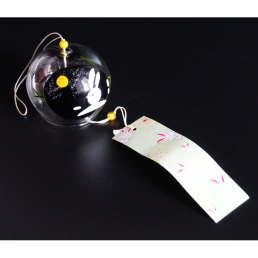 Японський скляний дзвіночок Фурін Два зайця
