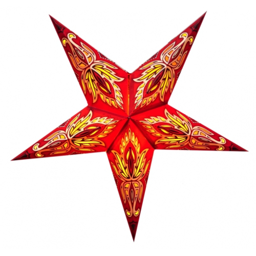 Світильник Зірка картонна 5 променів RED ULTA FLOWER