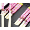 Палички для їжі бамбук з малюнком набір 5 пар Рожеві