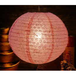 Ліхтар паперовий ШАР з дірками Мей Хуа Ясно рожевий