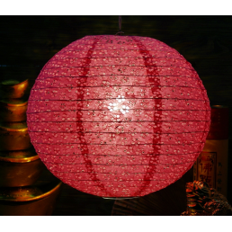 Ліхтар паперовий ШАР з дірками Мей Хуа Темно рожевий