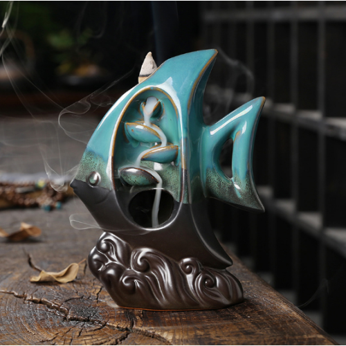 Підставка "Рідкий дим" керамика "Рибка" Зелена