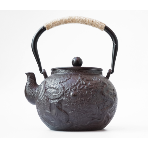 Чайник чавунний Тецубін із ситом Дракон Фенікс 1200мл.