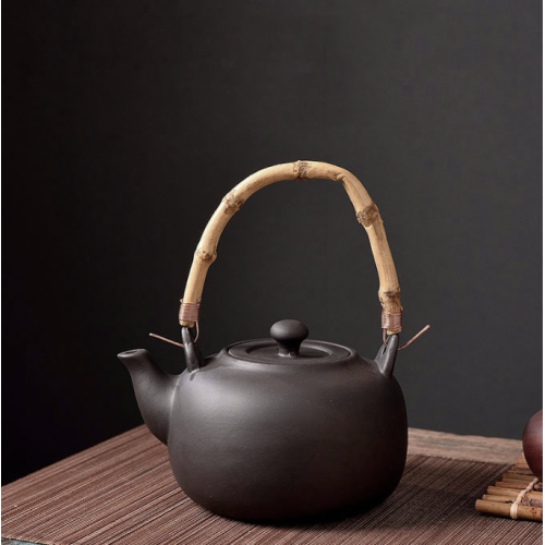 Чайник з бамбуковою ручкою "Чорна бульбашка" 700мл.